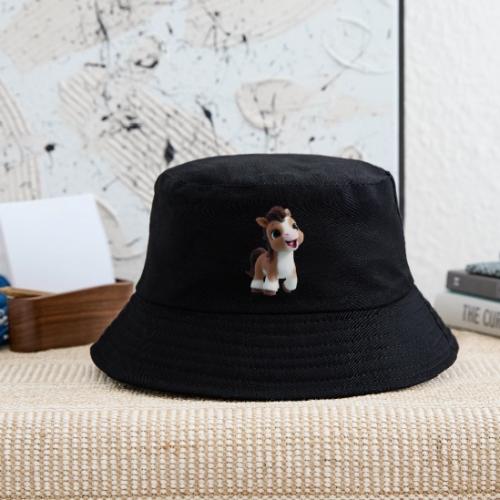 Sweet Cartoon Baby Pony in Brown and White - Kid's Bucket Hat