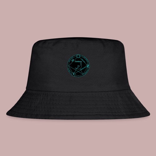 darknet cyan on black circle - Kid's Bucket Hat