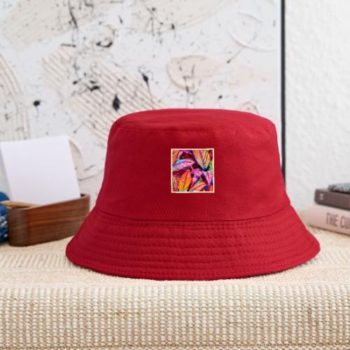 Striped Neon Leaves Design - Kid's Bucket Hat