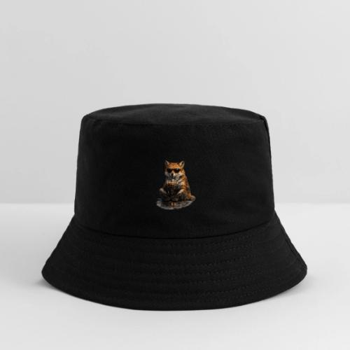 Cool Red Fox Wearing Sunglasses Drinking Coffee - Kid's Bucket Hat