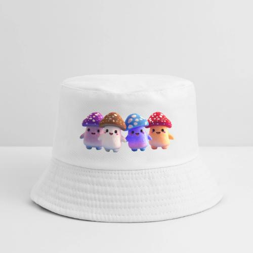 Colorful Cartoon Mushroom Quartet - Kid's Bucket Hat