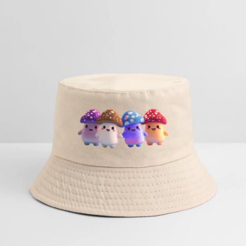 Colorful Cartoon Mushroom Quartet - Kid's Bucket Hat