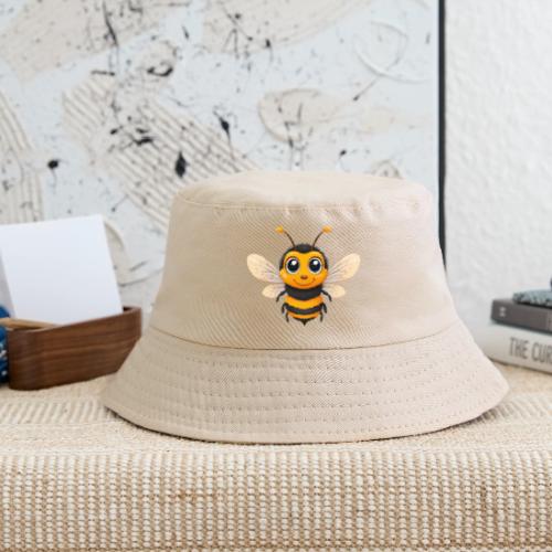 Happy Cartoon Baby Bee with Open Wings - Kid's Bucket Hat