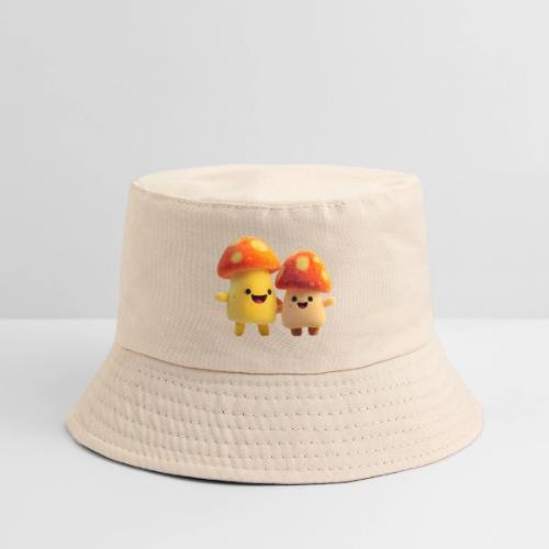 Joyful Cartoon Mushroom Duo - Kid's Bucket Hat