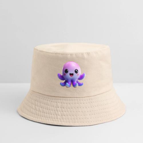 Joyful Cartoon Purple Baby Octopus with Big Smile - Kid's Bucket Hat