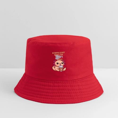 Coffee Drinking Cute Baby Axolotl - Kid's Bucket Hat