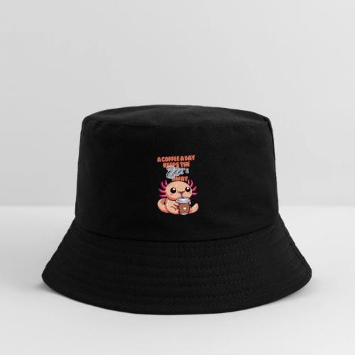 Coffee Drinking Cute Baby Axolotl - Kid's Bucket Hat