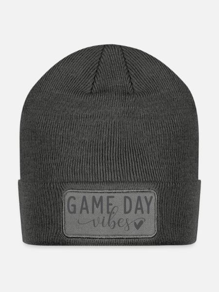 Game Day Vibes - Patch Beanie - charcoal grey