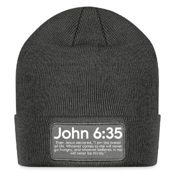 John verse  - Patch Beanie - charcoal grey - Front