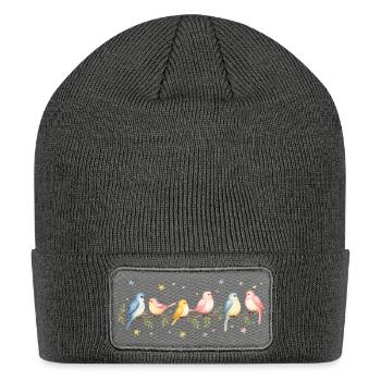 Colorful Bird Painting Art - Patch Beanie - charcoal grey - Front