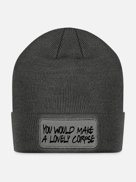 You Would Make a Lovely Corpse - Patch Beanie - charcoal grey