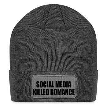 social media killed romance - Patch Beanie - charcoal grey - Front