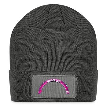 Queer AF - Patch Beanie - charcoal grey - Front