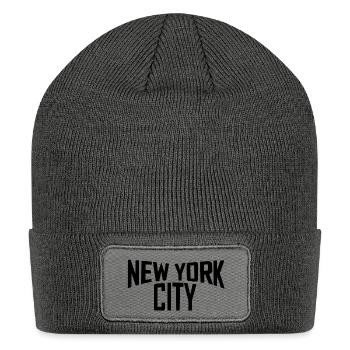 New York City John Lennon - Patch Beanie - charcoal grey - Front