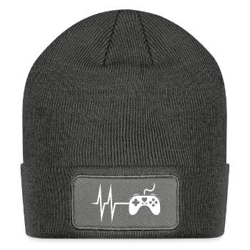 Heartbeat of a Gamer: Play with Passion - Patch Beanie - charcoal grey - Front