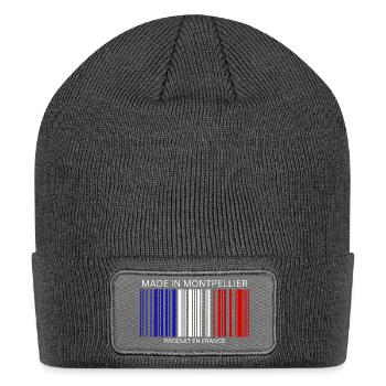 Montpellier Barcode France Flag for French People - Patch Beanie - charcoal grey - Front