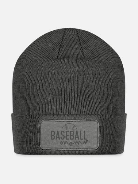 Baseball Mom Women's Baseball - Patch Beanie - charcoal grey