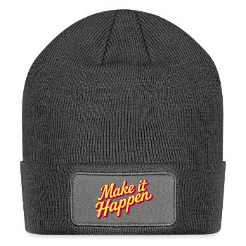 Make it Happen - Patch Beanie - charcoal grey - Front