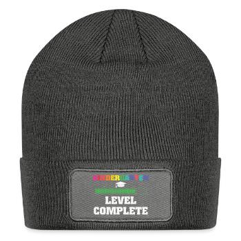 Kindergarten level complete Graduation - Patch Beanie - charcoal grey - Front