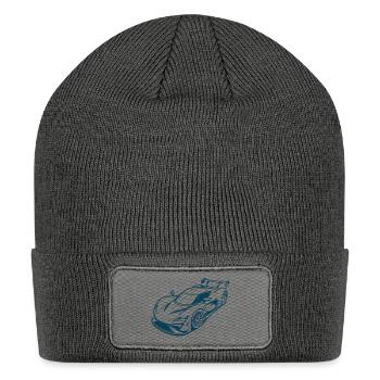 Futuristic Racecar Sketch - Patch Beanie - charcoal grey - Front
