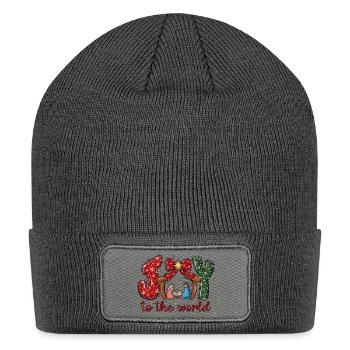 joy to the world - Patch Beanie - charcoal grey - Front