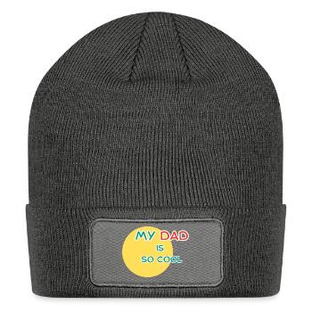 My dad is so cool - Patch Beanie - charcoal grey - Front