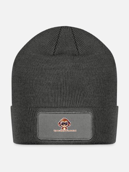 Cute Monkey - Patch Beanie - charcoal grey