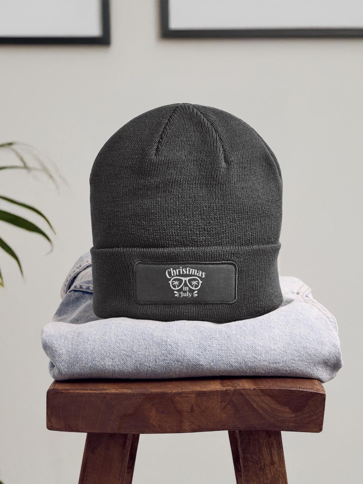 Christmas in July - Patch Beanie - charcoal grey - Front