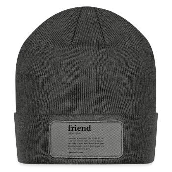 Friend Definition – Meaningful Words - Patch Beanie - charcoal grey - Front