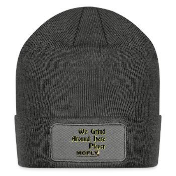We Grind Around Here Player Clothing Design - Patch Beanie - charcoal grey - Front