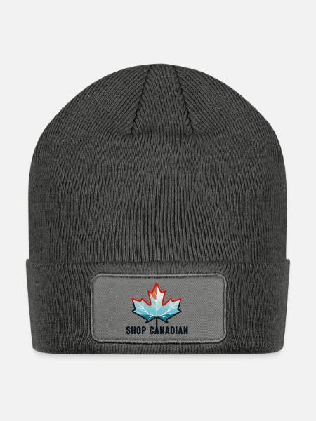 Shop Canadian - Patch Beanie - charcoal grey