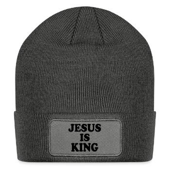 Jesus is king - Patch Beanie - charcoal grey - Front