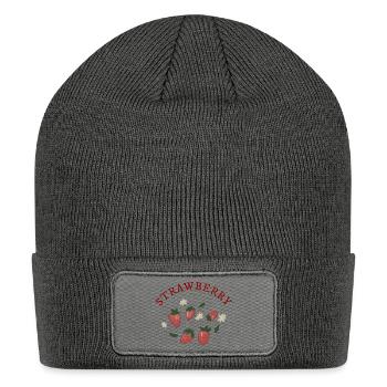 Strawberries - Patch Beanie - charcoal grey - Front