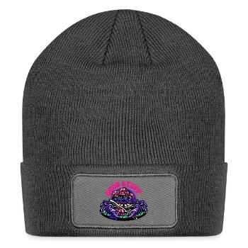 Neon Mushroom Skull Duel - Patch Beanie - charcoal grey - Front