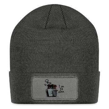 I Am So Done - Patch Beanie - charcoal grey - Front