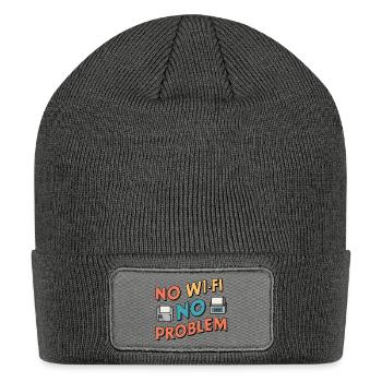 No Wi-Fi, No Problem - Patch Beanie - charcoal grey - Front