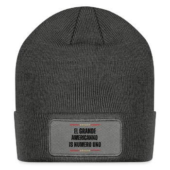Cool Patriotic Humor El Grande Americano Numero Un - Patch Beanie - charcoal grey - Front