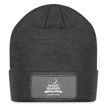 Sleepy Reader One More Chapter - Patch Beanie - charcoal grey - Front