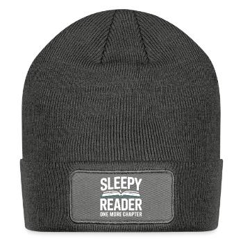 Sleepy Reader One More Chapter - Patch Beanie - charcoal grey - Front