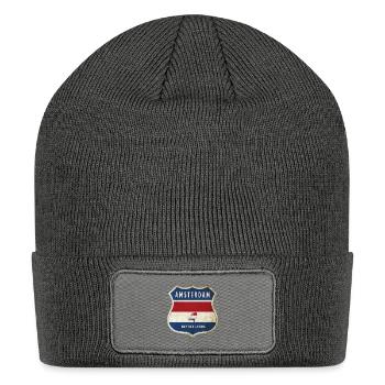 Amsterdam Netherlands coat of arms design - Patch Beanie - charcoal grey - Front