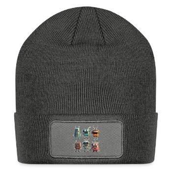 MOAR ROBOTS - Patch Beanie - charcoal grey - Front