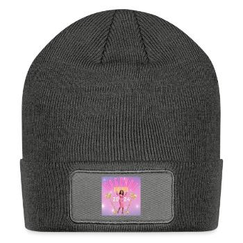 Kamala Harris 2024 Madam President and Coconut Mem - Patch Beanie - charcoal grey - Front