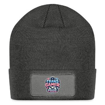 Trans Gamer Pride LGBTQ+ Streamer Identity - Patch Beanie - charcoal grey - Front