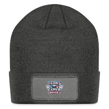 Trans Gamer Pride LGBTQ+ Streamer Identity - Patch Beanie - charcoal grey - Front