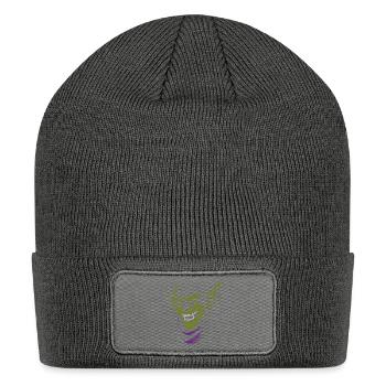 Maniac Goblin – Evil Fantasy Grin - Patch Beanie - charcoal grey - Front