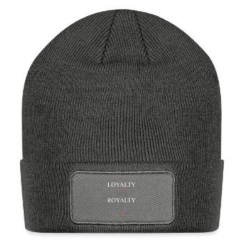  Loyalty Over Royalty Old English Streetwear - Patch Beanie - charcoal grey - Front