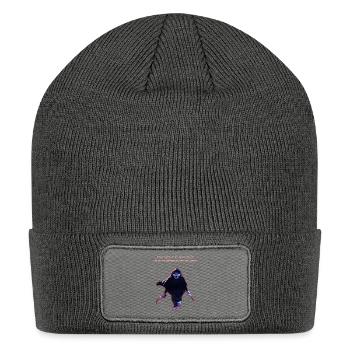 Mystic Wolf Assassin Shadow Blade Glitch Art - Patch Beanie - charcoal grey - Front