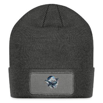 Celestial Dream Whale Fantasy Ocean Art - Patch Beanie - charcoal grey - Front