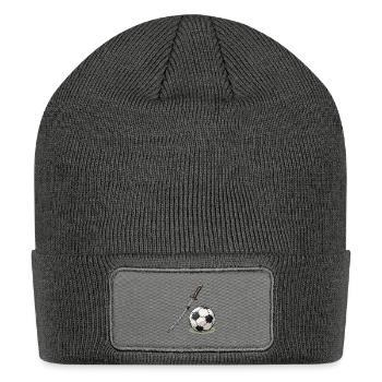 Samurai Katana and Soccer Ball - Japan - Patch Beanie - charcoal grey - Front