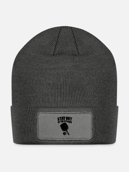 Funny Pickleball - Patch Beanie - charcoal grey